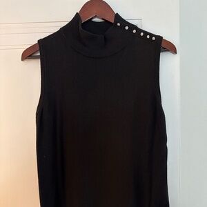 Ann Taylor Sleeveless Jeweled Sweater Turtleneck